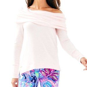Lilly Pulitzer Pink Belinda Off the Shoulder Small Pullover